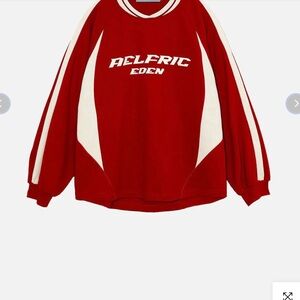 Aelfric Eden Red and Cream Patchwork Sweater